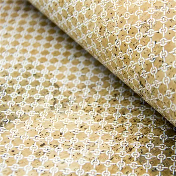 

Cork fabric cork sheet 65*50cm white Chain Pattern_Cork Fabric Natural Cork Vegan fabric COF-118