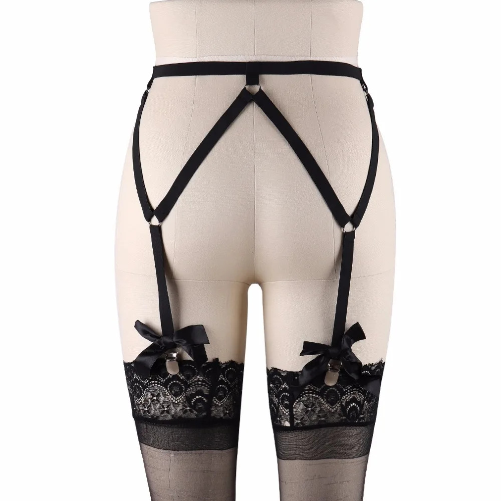 Sexy 90's High Quality Lingerie Women's Fashion Punk Suspender Belt Body Cage Harness Thigh Garter Women Fetish Underwear P0089