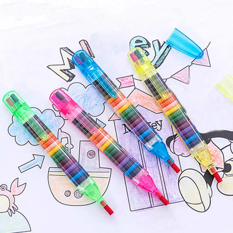 

4 Pcs/set Kids Toys 20 Colors Wax Crayon Painting Tool Early Educational Oil Pastels Graffiti Pen Art Gift for Children