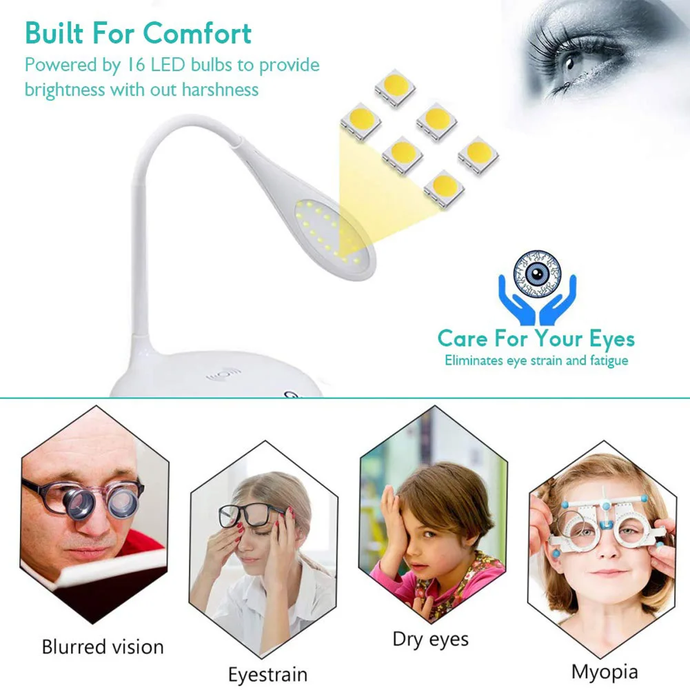 

LED Desk Lamp with Wireless Charging Function Adjustable 3 Brightness Levels Eye-caring Table Lamps TN88