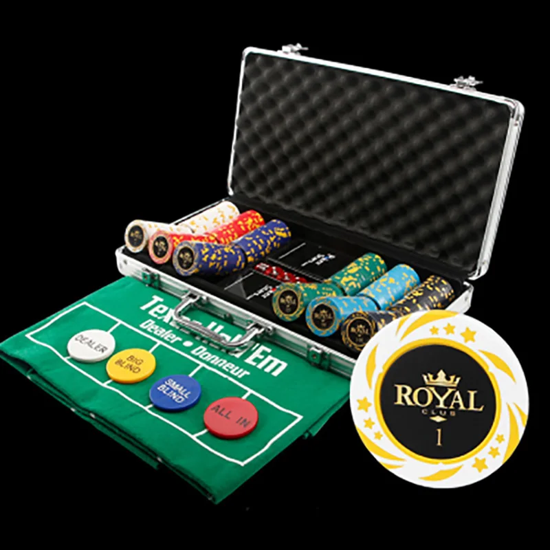 300 шт./компл. 22 вида вариант фишки для покера Casino Chips в форме фишек Казино комплекты с металлической коробкой - Цвет: SET 4