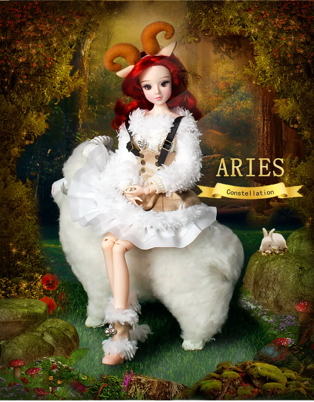 Кукла MM Girl созвездия серия 30 см шарнирное тело имя Овен красные волосы 1/6 BJD|blythe
