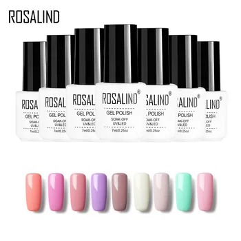 

ROSALIND Nail Gel Varnish Top Pure Color Sale Off gellak White UV Gel Nail Polish Set For Manicure For Hybrid Nail Art M01