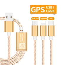Usb-кабель для зарядки Max 2A с gps отслеживанием для автоматического определения местоположения через бесплатное приложение и микро свет тип-c Мульти usb порт и сильная ткань