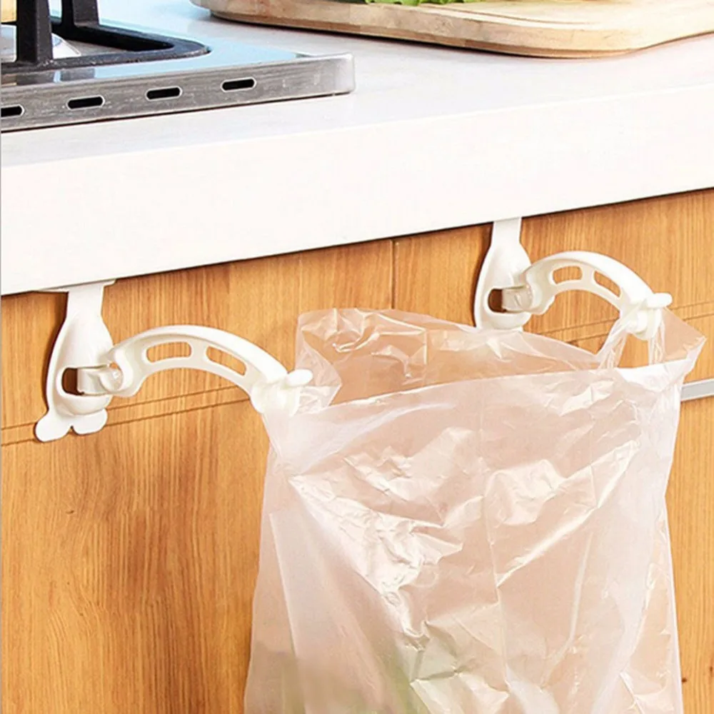 2 Pcs Kitchen Hanging Trash Rubbish Bags Holder Garbage Storage Racks