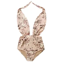 CHAMSGEND женский тонкий облегающий купальник с завязками на талии, Модный Купальник с лямкой через шею, разнообразие пляжных купальников, слитный купальник