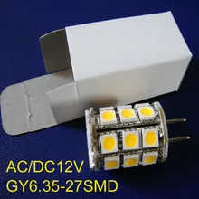 AC/DC12V высокого качества GY6.35 светодиодные лампы 27smd 5050 G6.35 свет 24 В светодиодные лампы( 20 шт./лот