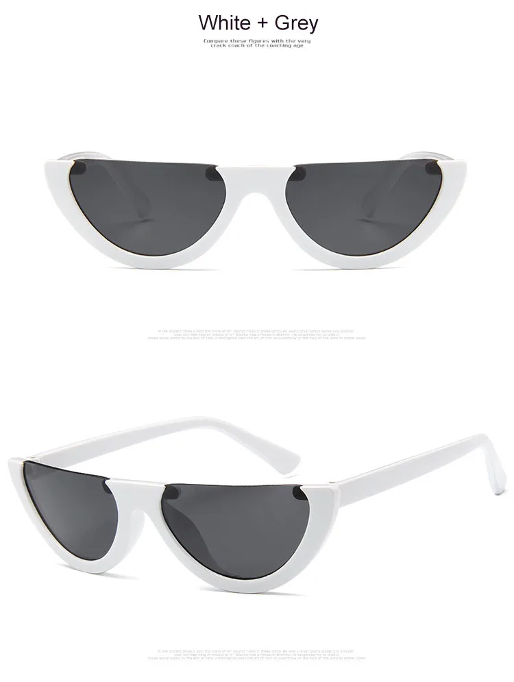 WarBLade винтажные в полуоправе Солнцезащитные очки женские кошачий глаз маленькие черные белые красные цветные прозрачные мужские и женские солнечные очки uv400