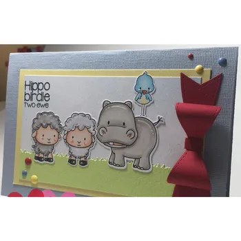 

Sheep Hippo Hooray Animals Clear Stamps Seal for Scrapbooking Decorative Cards Making Paper Crafts Transparent Stamps 4*4inch