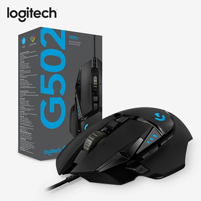 

original Logitech G502 HERO Gaming Wired Mouse with HERO Sensor 16000 DPI LIGHTSYNC RGB Programmable Tunable for All Mouse Gamer
