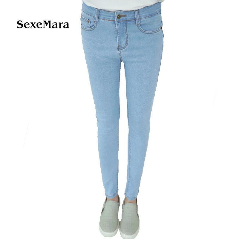 

TA1031 Cheap wholesale Brand SexeMara 2017 new Autumn Winter Hot selling women's fashion casual Big size Denim Pants