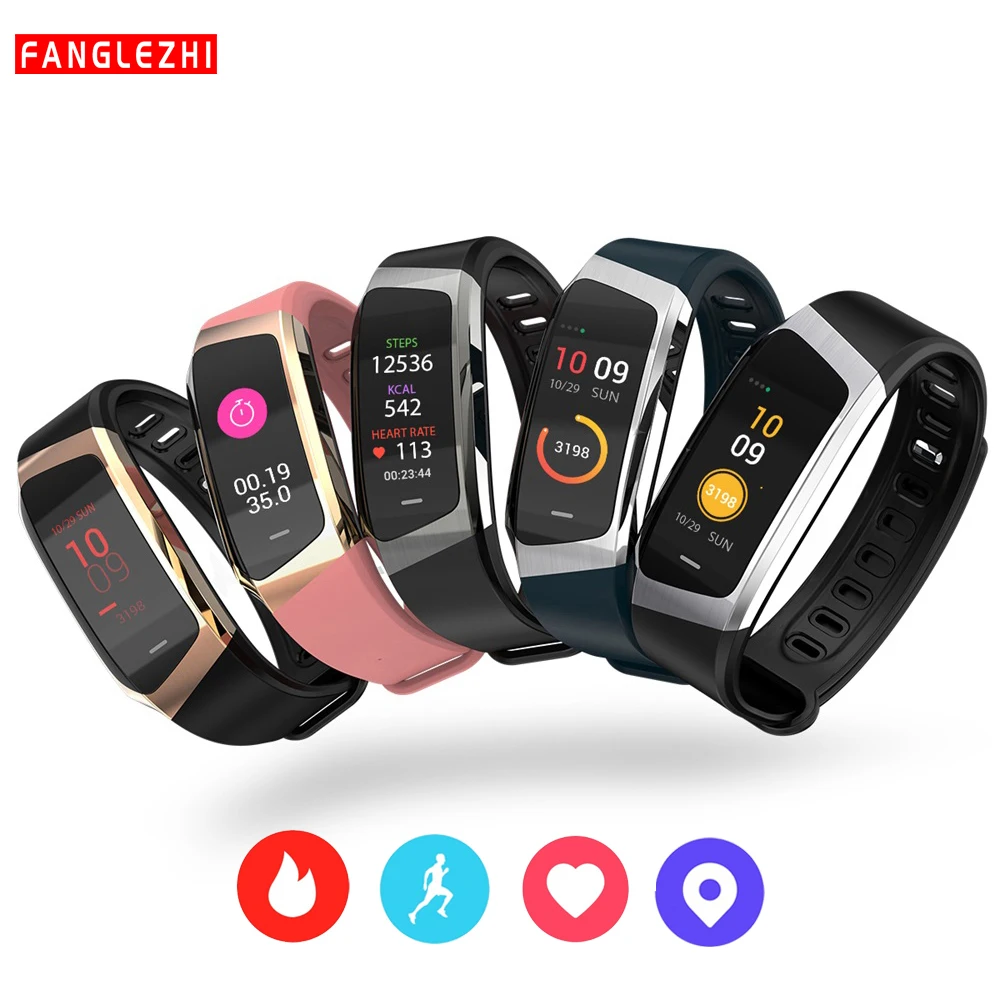 

E18 Smart Bracelet Color Screen Sport Fitness Bracele GPS Blood Pressure Heart Rate Monitoring IP67 Waterproof For Android IOS