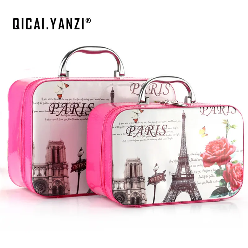 

QICAI.YANZI 2Pcs/Set Cosmetic Bag Multi-function Portable 2017 Women Landscape Female Big Capacity Makeup Storage Box P490