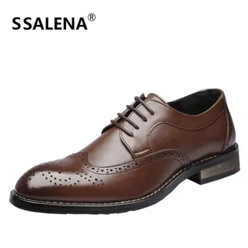 

Men Fashion Leather Dress Shoes Men Luxury Pointed Toe Oxfords Shoes Men Lace Up Designer Business Formal Shoes AA51545