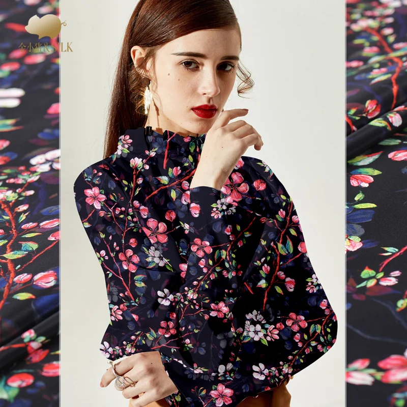 

110cm anti-wrinkle heavy silk fabric 30mm silk heavy crepe fabric high-end matt clothing dress fabric wholesale silk cloth