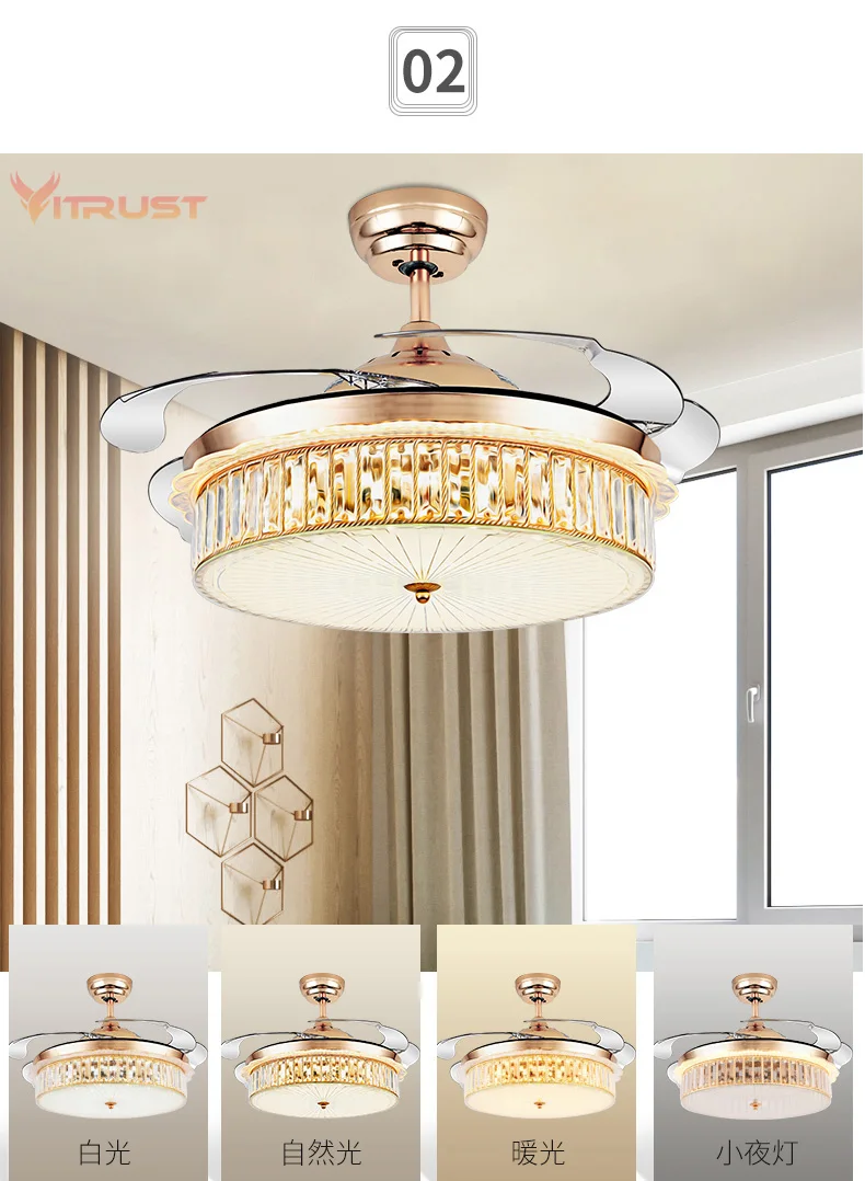 42 Led Invisible Ceiling Fans With Light Decorative Retractable Blade Modern Folding Fan Lamp Remote Control Hanging Lights Hom Ceiling Fans Aliexpress