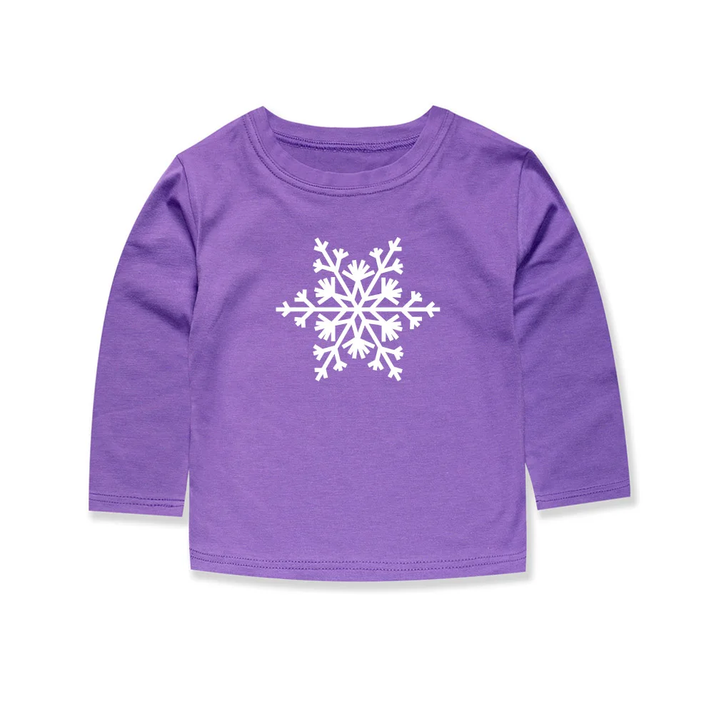 Little Bitty/ футболки для мальчиков, футболки для маленьких мальчиков со снежинками, детская одежда для девочек, футболки с длинными рукавами с изображением снежинок, топы для детей