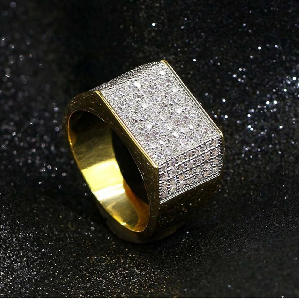 Хорошее качество новая мода хип хоп шикарные кольца все Iced Out настоящее микро