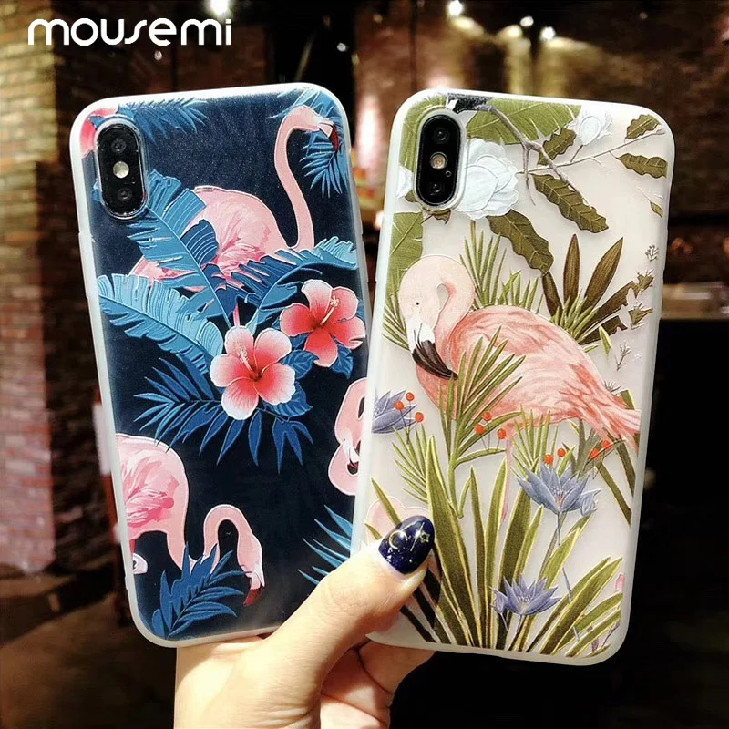 MOUSEMI Luxury 3D Silicone Case For iPhone 6 7 6S 8 Plus 5S SE X XS MAX XR Shockproof Flower Phone Case For iPhone 6 7 Case Girl