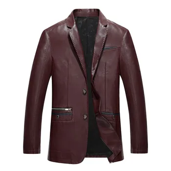

1812 Wholesale Man leather Coat Suit Sheep Skin Slim Thin Young Men jacket