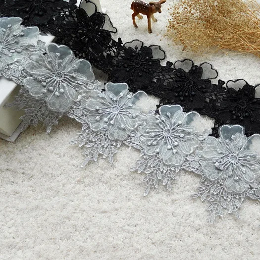 11 5 см 4 52 дюйма аксессуары для кружева wide-2yards DIY 3D металлическая вышитая кружевная