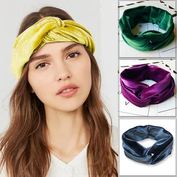 

2019 New Fashion Women Fashion Twisted Velvet Headbands Twist Headband