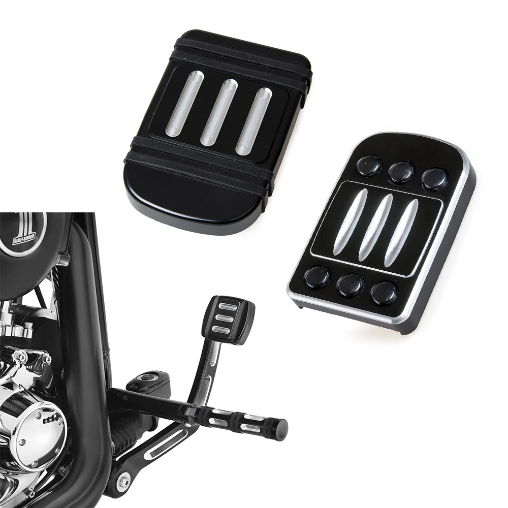 

Motorcycle CNC Edge Cut Large Parts Brake Pedal Pad For Harley Touring Softail Dyna FLD Fat Boy Electra Glide CVO Road Glide