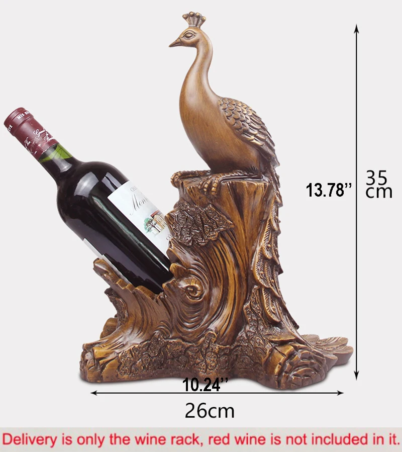 Creative Resin crafts wine rack high end peacock red wine rack Single