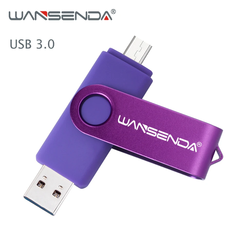 WANSENDA Usb 3.0 OTG Pen Drive High Speed Usb Flash Drive 16GB 32GB USB Flash Disk 64GB 128GB Pendrive 2 in 1 Micro USB Stick