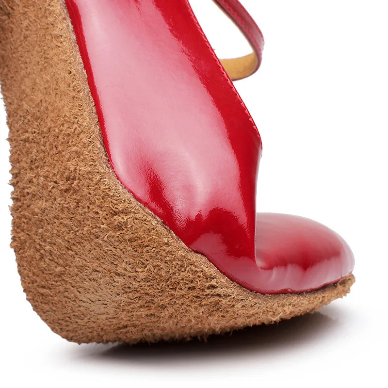 Профессиональный Для женщин для Бальных и латиноамериканских танцев ботинки кожаные красные обувь для танго дамы закрытым носком Сальса обувь женская обувь на высоком каблуке 5 см/7 см