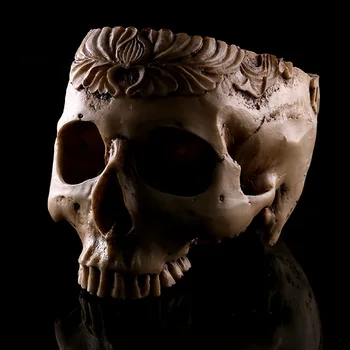 

Human Skull 1:1 Planter Archaize Garden Storage Pots Resin Finish Skeleton Container Flowerpots For Decoration