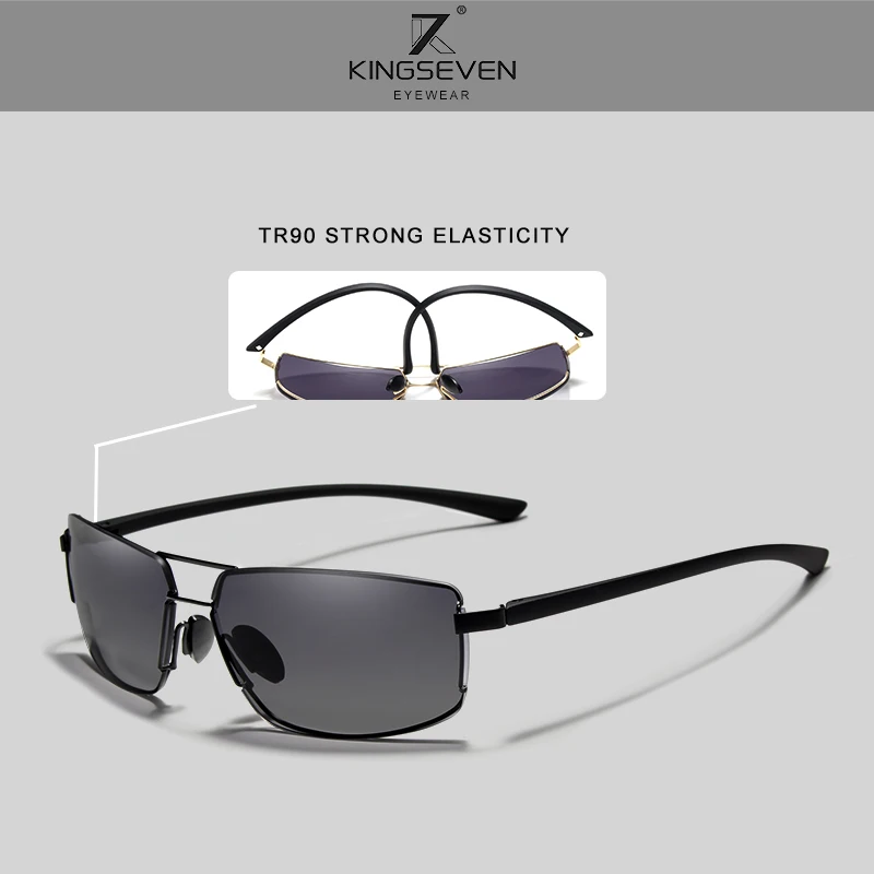 Koop Kingseven Brand Design UV400 Zonnebril Gradiënt Mannen Vrouwen Rijden Mannelijke Vierkante Zonnebril Rvs Eyewear Óculos Gafas