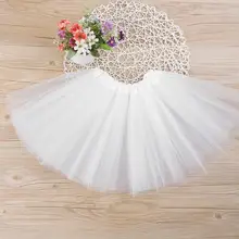 Одежда для маленьких девочек от 0 до 7 месяцев Детские однотонные вечерние балетные юбки для танцев пышная фатиновая юбка-пачка белая, розовая, розовая