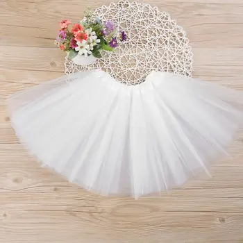 

0-7M Baby Girls Clothes Princess Kids Toddler Solid Color Party Ballet Dance Pettiskirt Fluffy Tulle Tutu Skirt White Pink Rose