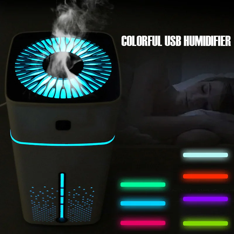 

1000ml Ultrasonic Humidifier Airpurifier Aroma Diffuser Portable Colorful Nightlight Air Humidifier Fashion Office Dorpshipping