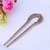 Vintage Hair Accessories Antique Bronze Plated Hairpins U shape Hair Stick Pin Women Rhinestone Flower Hair Jewelry ► Photo 3/6