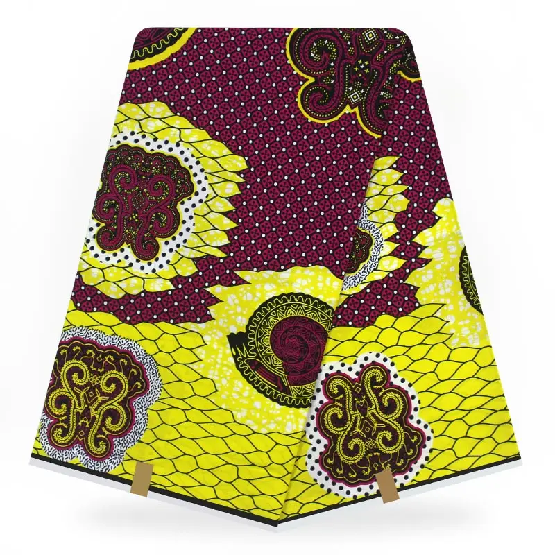 Настоящий супер воск Hollandais Анкара Африканский Воск для печати Ткань Голландский батик ткань желтый африканских Анкара ткань AS137
