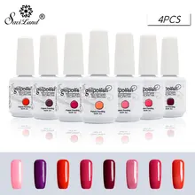 Saviland 4 шт. Набор 15 мл блеск 58 цветов лаковое гелевое покрытие для ногтей цветной гель лак для ногтей, маникюр Гибридный гель лак для ногтей цвет ful Esmalte