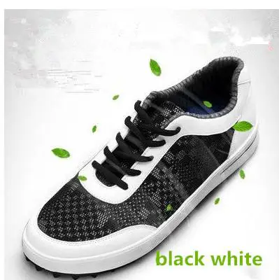 Новая Профессиональная противоскользящая обувь для гольфа на шнуровке для мужчин, очень легкие гибкие удобные дышащие кроссовки из дышащего сетчатого материала - Цвет: 1