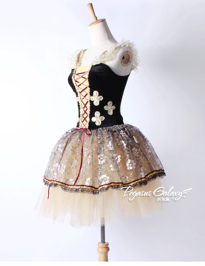 Балетное платье-пачка для девочек, костюм для профессиональных танцев для взрослых, Черный Романтический балетный костюм-пачка, балетное