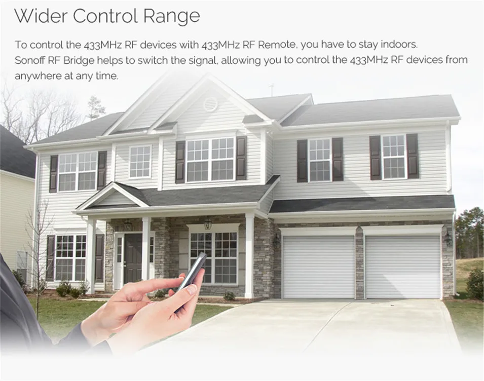 New Sonoff RF Bridge WiFi 433 MHz Replacement Home Automation Universal Switch Intelligent Domotica Wi-Fi Remote RF Controller-6
