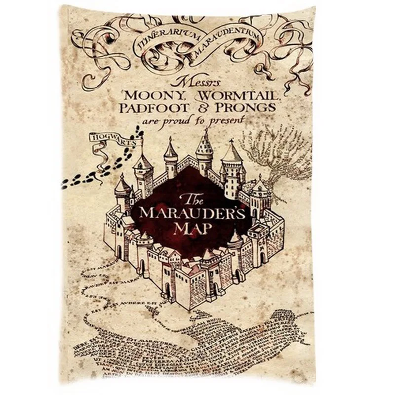 Custom marauders map marauder's map Pillowcase Zippered 