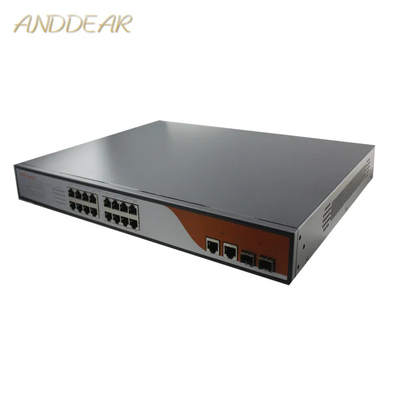 HYY7 250 Вт Встроенный 16 + 2 гигабитный коммутатор poe 1000 Мбит/с rj45/sfp для систем