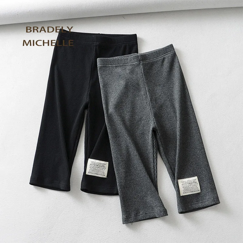 

BRADELY MICHELLE 2019 Sexy women cotton high waist elastic fitness workout legging Knitted slim Knee-Length leggings female