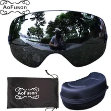 Brand skiing goggles with box double layers anti-fog big vision mask glasses motocross women snow snowboard snowmobile goggles