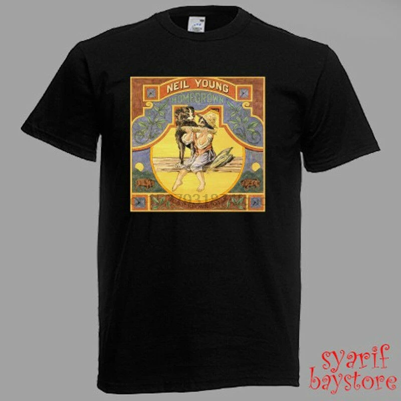 Neil Young Singer Homegrown Album Мужская Черная Футболка размер S M L XL 2XL 3XL | одежда