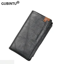 GUBINTU, новинка, Бизнес Стиль, мужские кошельки, модный длинный кошелек, карман для сотового телефона, мужской держатель для карт, кошелек, клатч, carteira