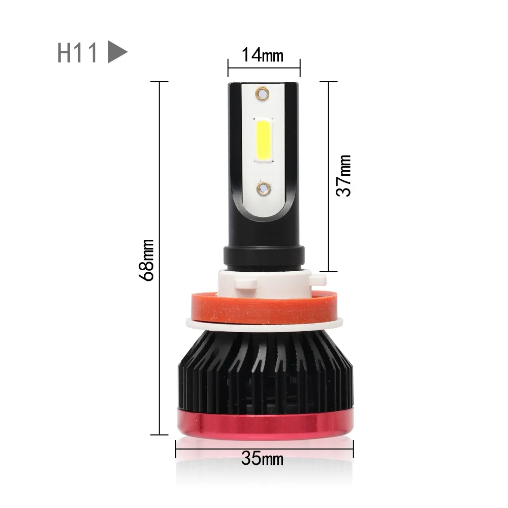 CarTnT 2 шт Мини H7 светодиодный лампы H1 H3 H4 светодиодный H11 9005 HB3 9006 HB4 светодиодный лампы для авто 100 Вт 6500K 20000LM противотуманная фара светодиодный 24V света автомобиля