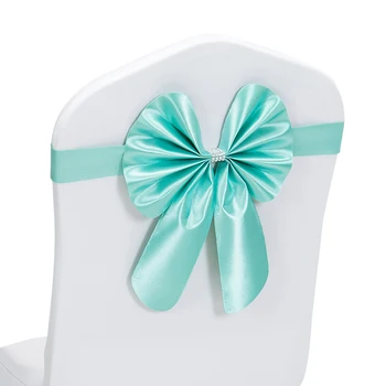 

RUBIHOME (10pieces/lot) Blue Pink Bowknot Chair Sash Band Silk Ribbon hair Cover for Wedding Party Chirstmas Chair Decoration