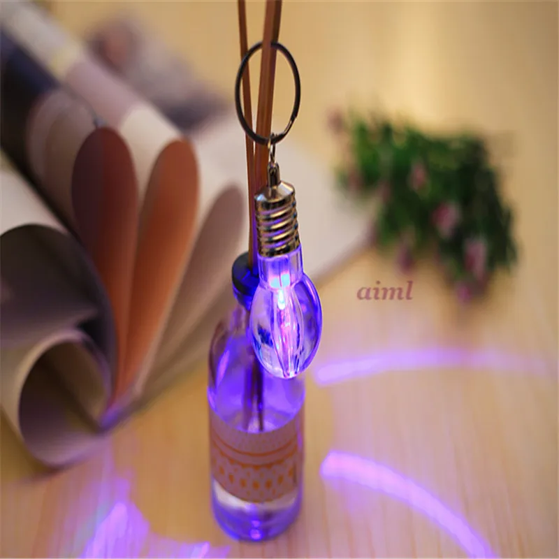 

New Creative Gift Colorful Light Mini Colorful Flash Led Bulb Keychain